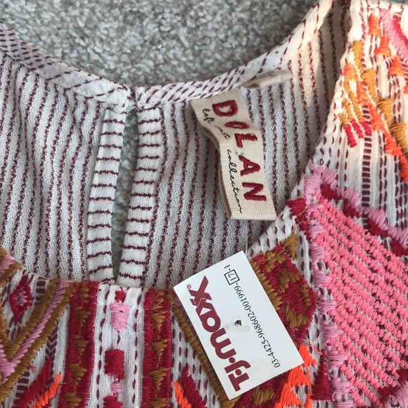 Anthropologie Dolan Embroidered Tribal Print Crewneck Tank Top - Picture 7 of 8